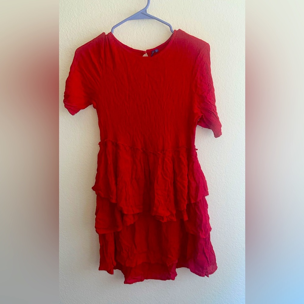 Red dress with frills